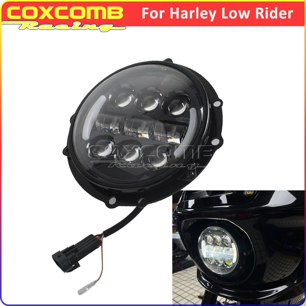

For Harley Softail Low Rider ST FXLRST EI Diablo FXRST 117 Motorcycle Headlight Front LED Headlamp With Steel Head Light Bracket