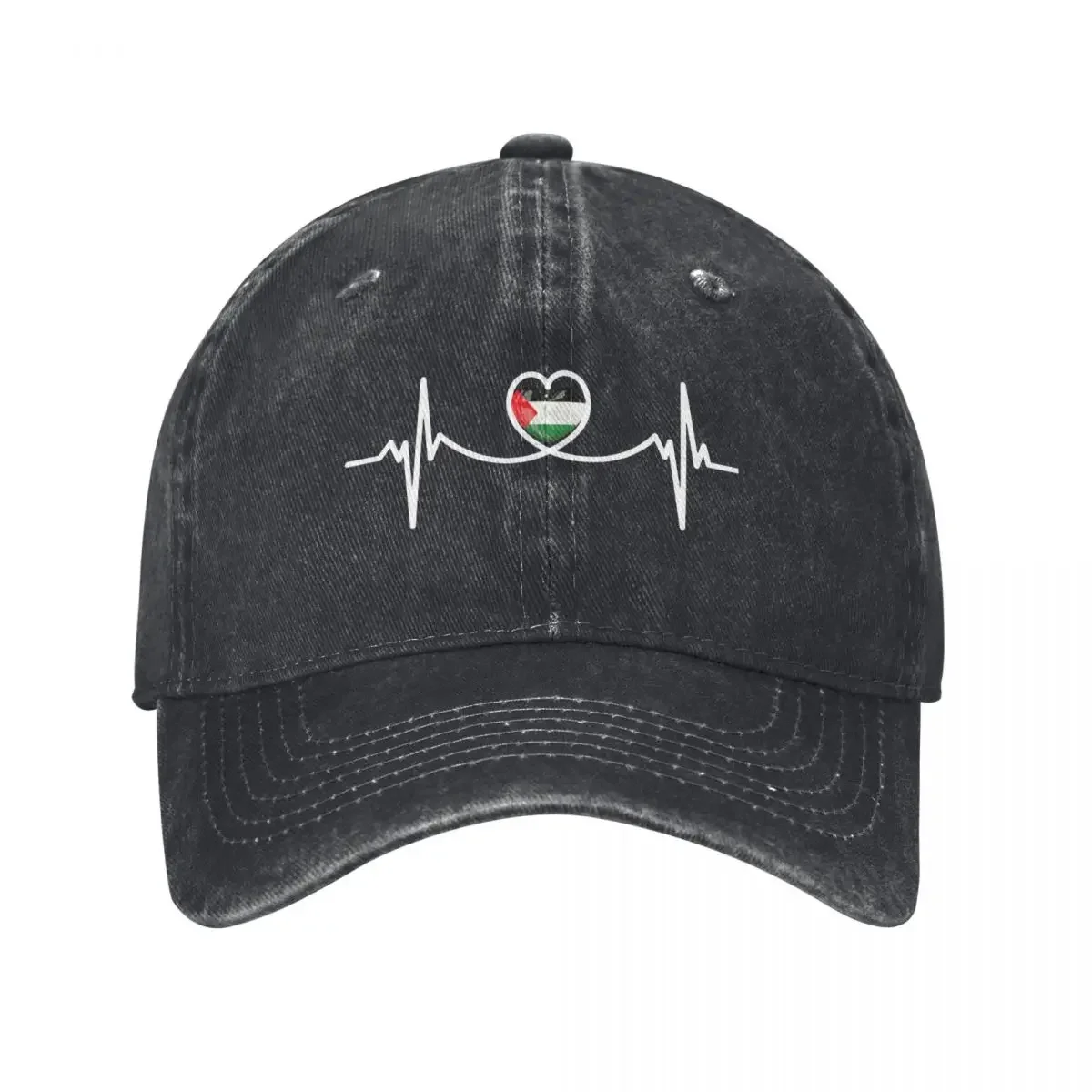 

Heart Beat Palestinian Unisex Baseball Cap Distressed Hats Casual Outdoor Activities Unstructured Soft Sun Cap