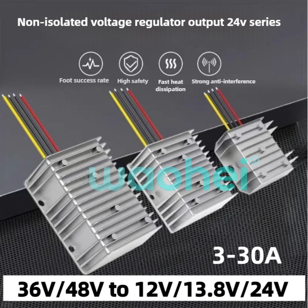 

DC 36V/48V to 12V/13.8V/24V 3A 5A 10A 15A 20A 25V 30A Buck Regulator Step Down Power Converter Supply Module for Cars Solar CE