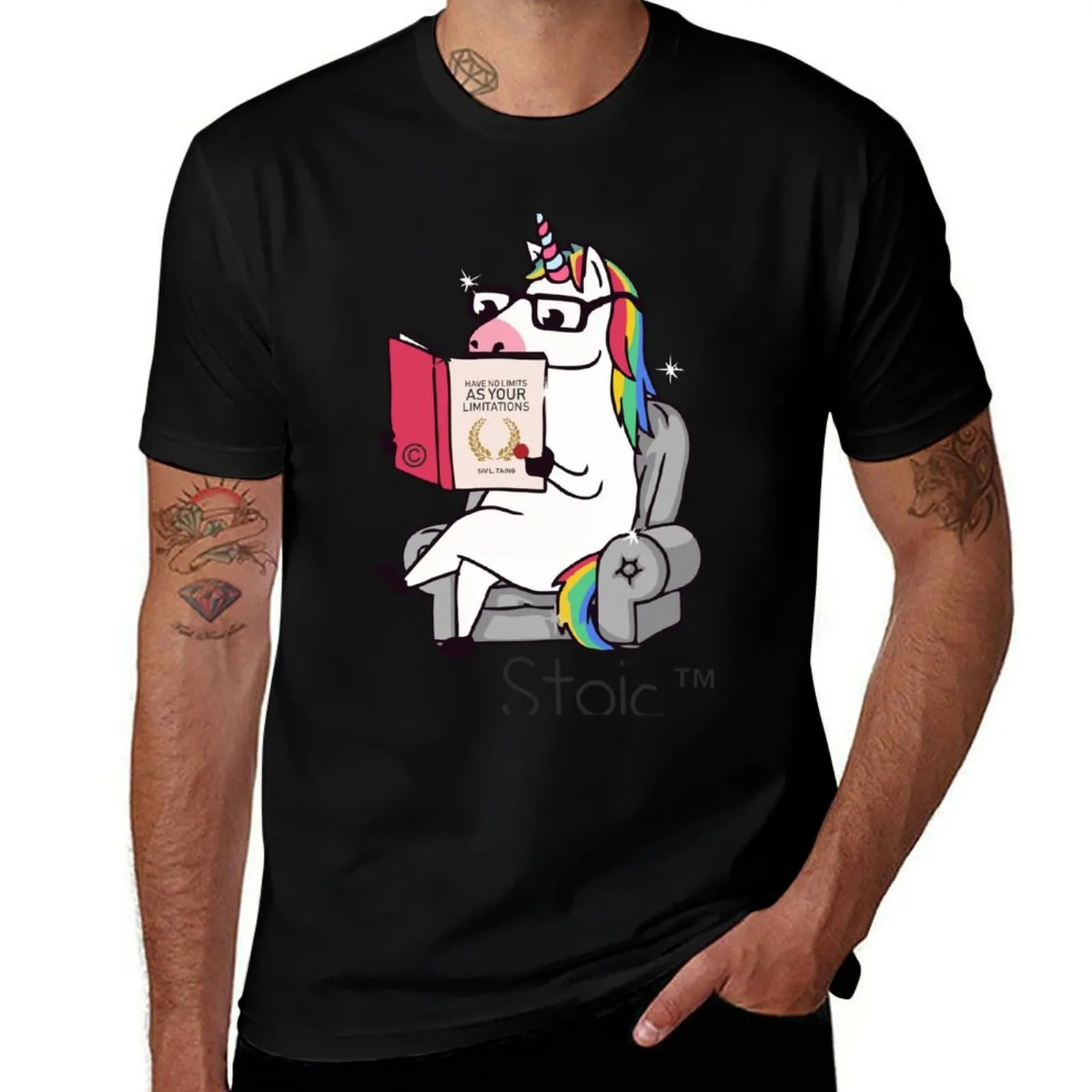 Stoic?? Jack Unicorn helping the people of the world. T-Shirt anime clothes korean fashion anime stuff men t shirts high quality