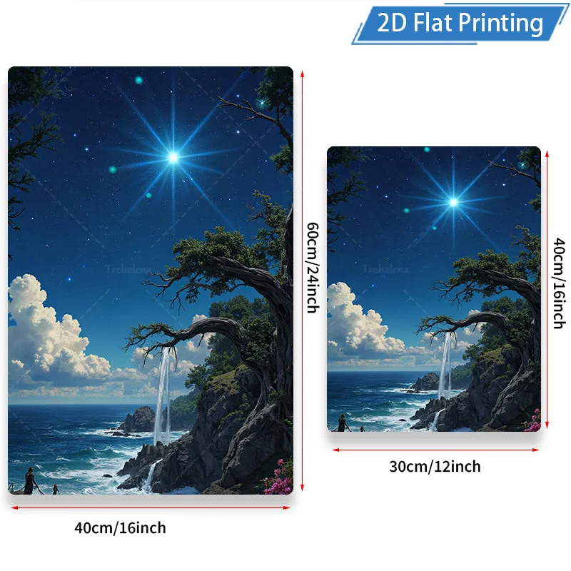 1pc 벽 태피스트리 별이 빛나는 밤 바다 전망 태피스트리 - 해안 풍경 벽걸이 예술