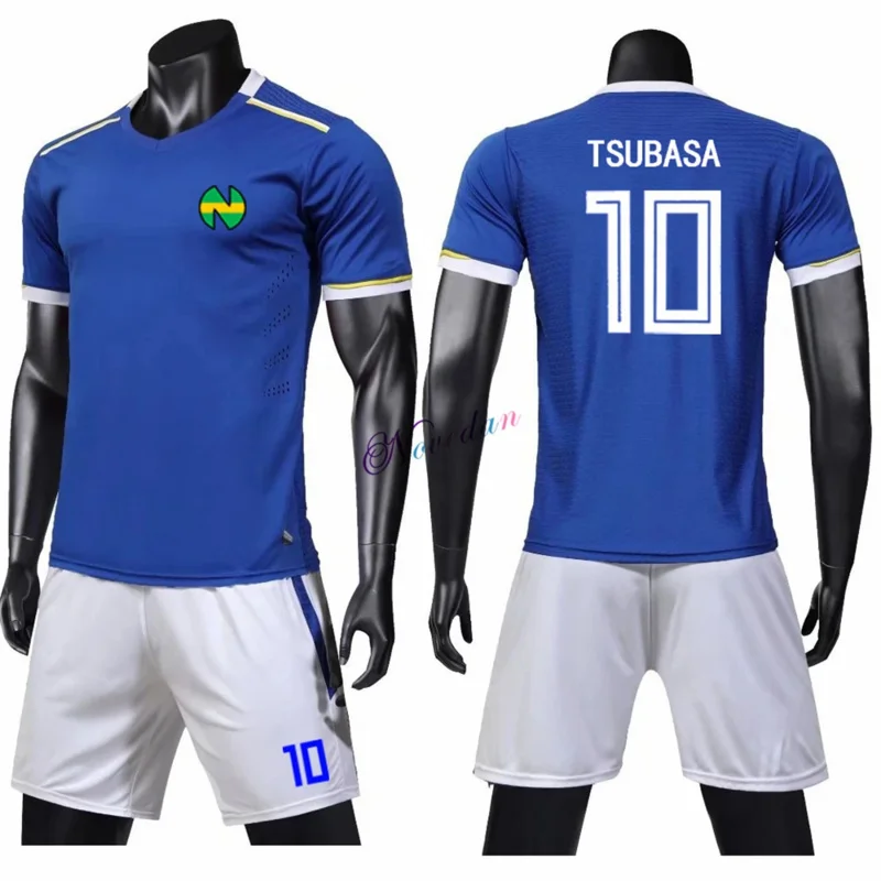 Kids Adult Child Captain Tsubasa Football Jersey Nankatsu Elementary School Tsubasa Ozora T Shirt Uniform Cosplay Sportswear Set