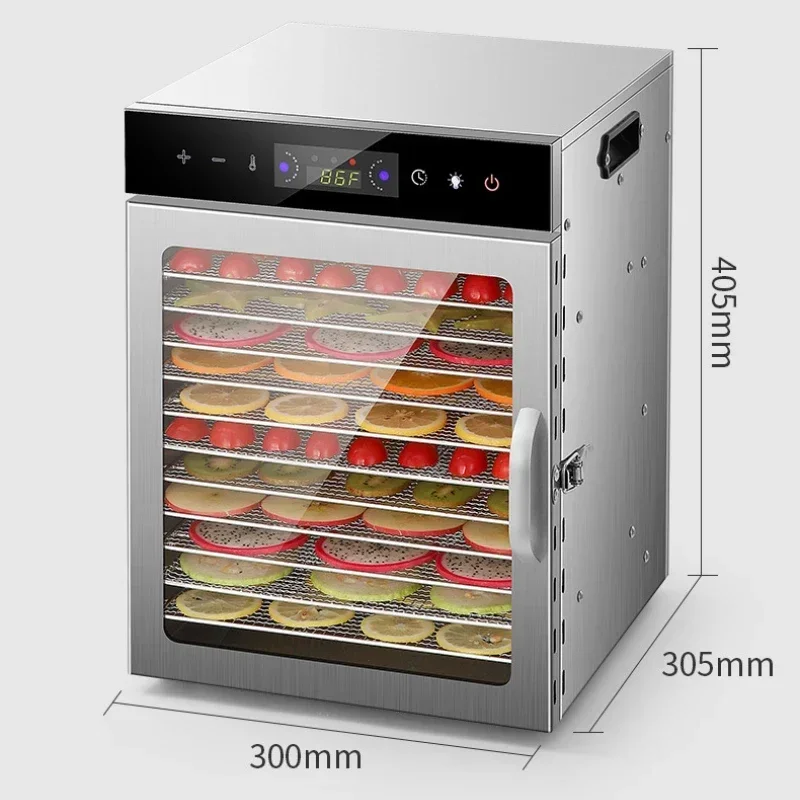 12 Layers Home Use and Commercial Use 220V Fruit Dehydrator Vegetable Snacks Meat Medicinal Materials Fruit Smart Food Air Dryer