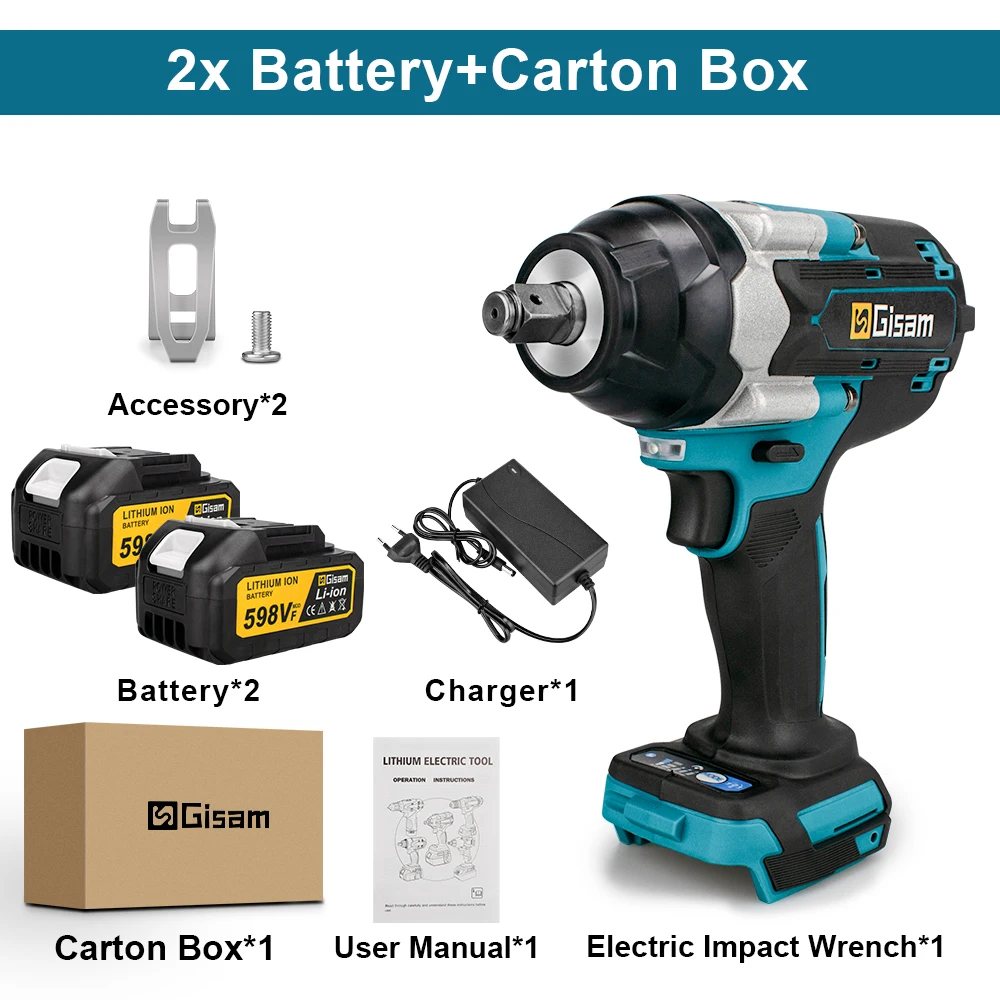 G perfil 1800N.M Koppel Borstelloze Elektrische Slagmoersleutel 1/2 inch Schroevendraaier Accusleutel Power Tool Voor Makita 18V Batterij Pin