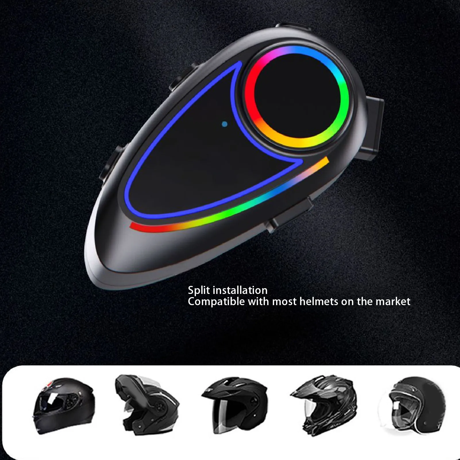 

Motorcycle Helmet Bluetooth Headset IP65 Waterproofing HIFI Stereo Sound Noise Cancellation Helmet Speaker with Microphone