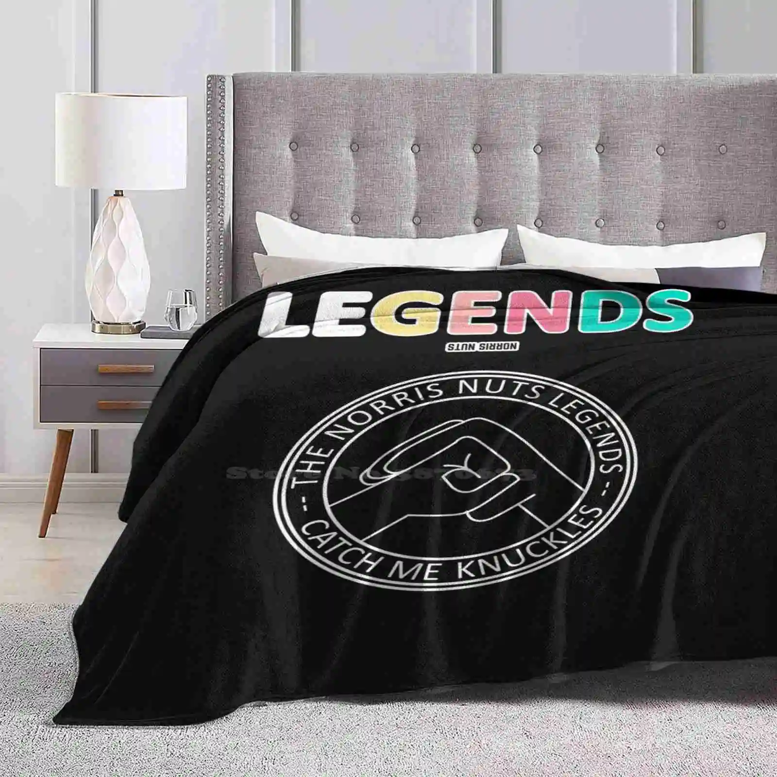 Norris Nuts Legends-Catch Me Knuckles Shaggy Throw Soft Warm Blanket Sofa/Bed/Travel Love Gifts Norris Nuts Youtube Kids Pop