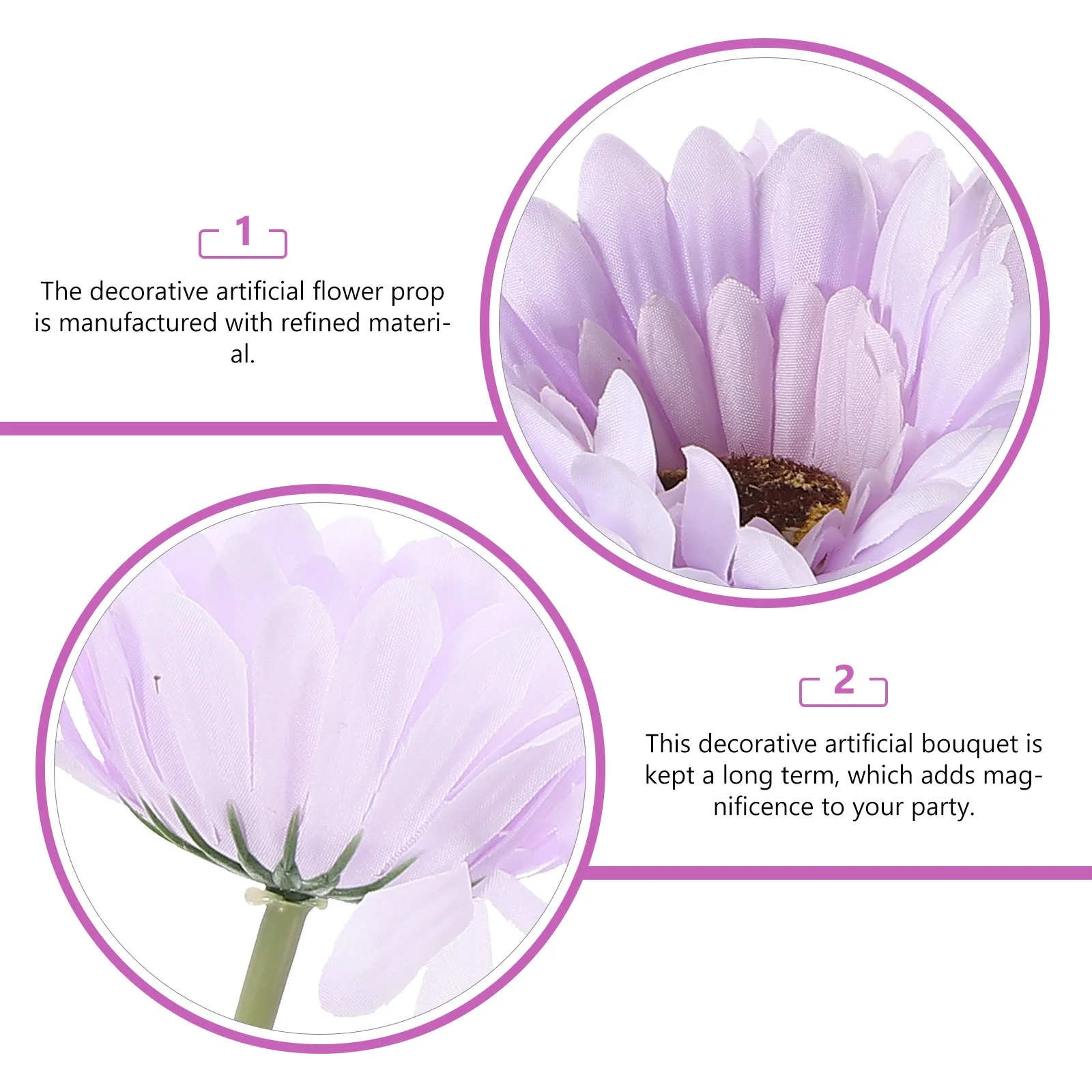 

4Pcs Artificial Flowers Fake African Daisy Flowers Realistic Faux Flower Home Garden Wedding Party Decor Item Faux Flower