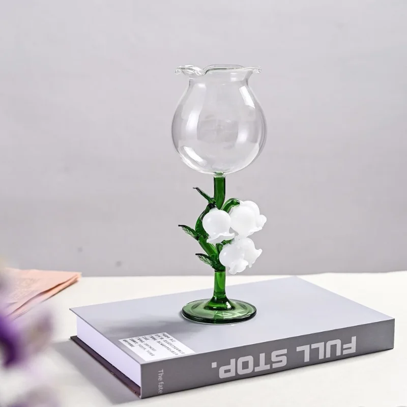 

Bell Orchid Goblet Wineglass Cocktail Cup Romantic Candlelight Dinner Champagne Wine Glass High Brosilicate Heat Resistant Mug