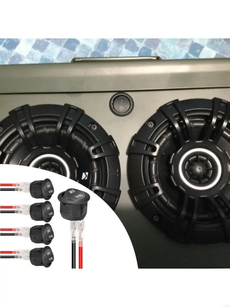  Set Of 5 Round Rocker Switches with 15cm Cable Electronic Switches for Automotive