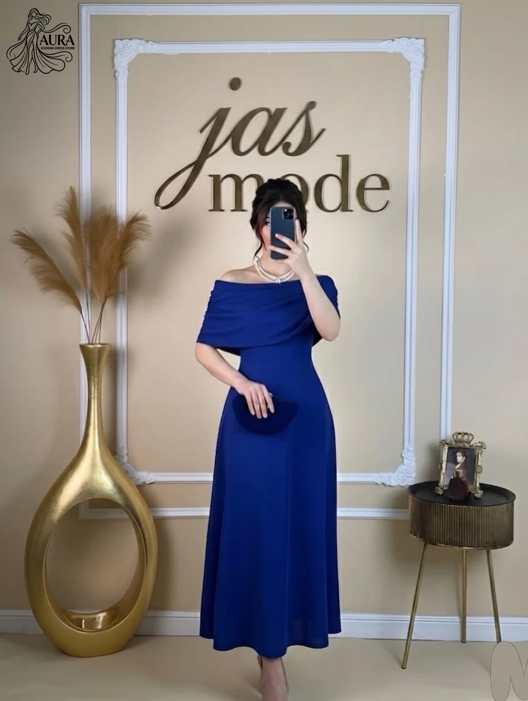 

Aura Women's Prom Dress 2026 Lapel A Word Reception Dresses for Weddings Custom Made Korean Popular Dress Satin Elegant Gown