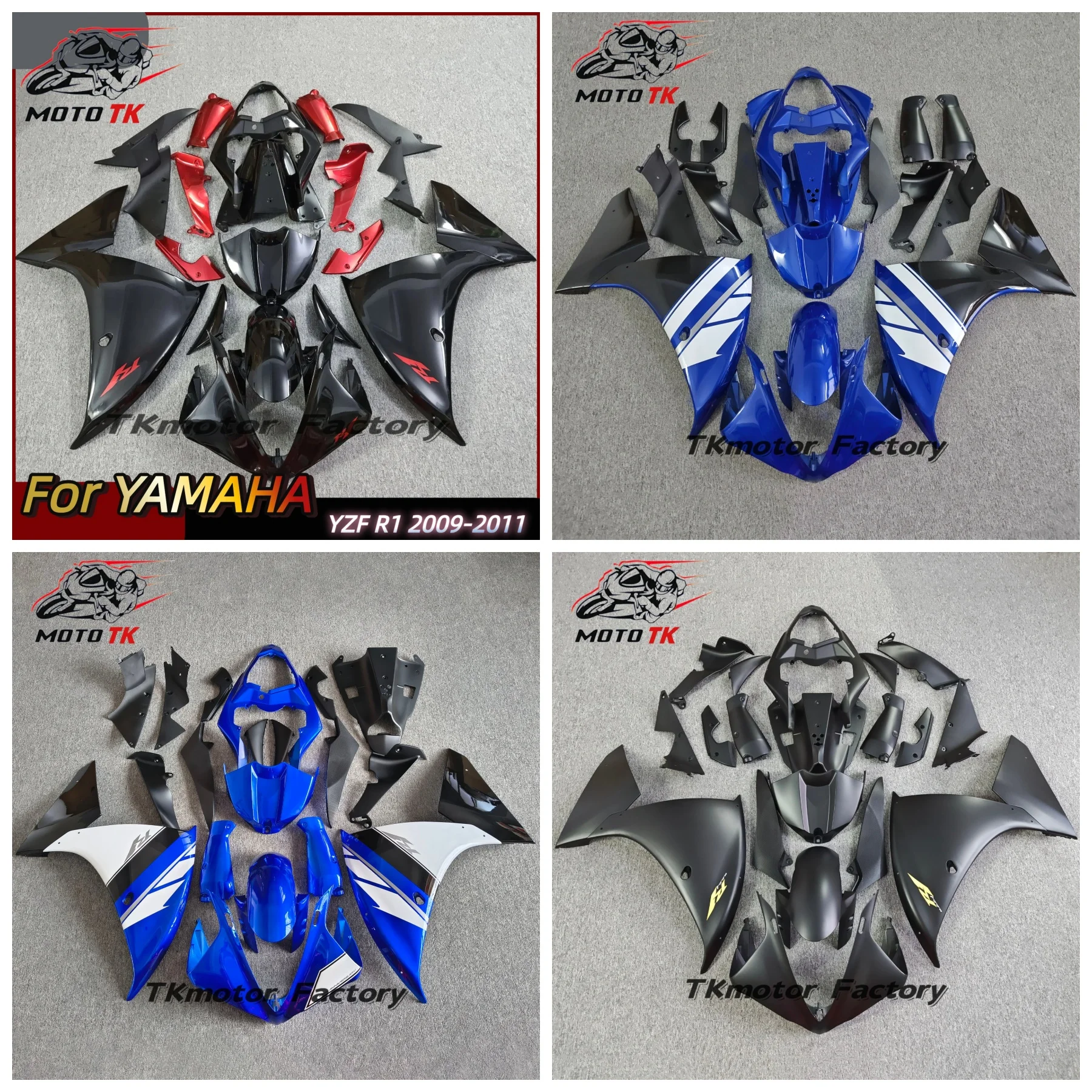 Image of Passend für YAMAHA YZF R1 09 10 11 Rennverkleidungs-Set YZF-R1 2009 2010 2011 Motorrad ABS Verkleidungen Karosserie-Panel-Set