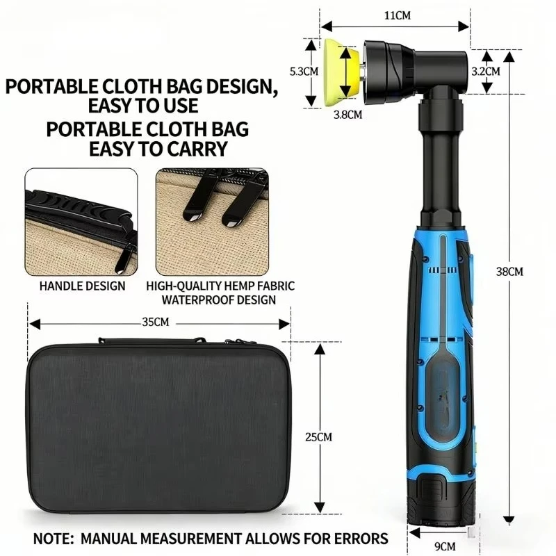 Lithium-ion Portable Spot Polisher Car Polishing Waxing Glazing Machine for Auto Detailing & Beauty Care