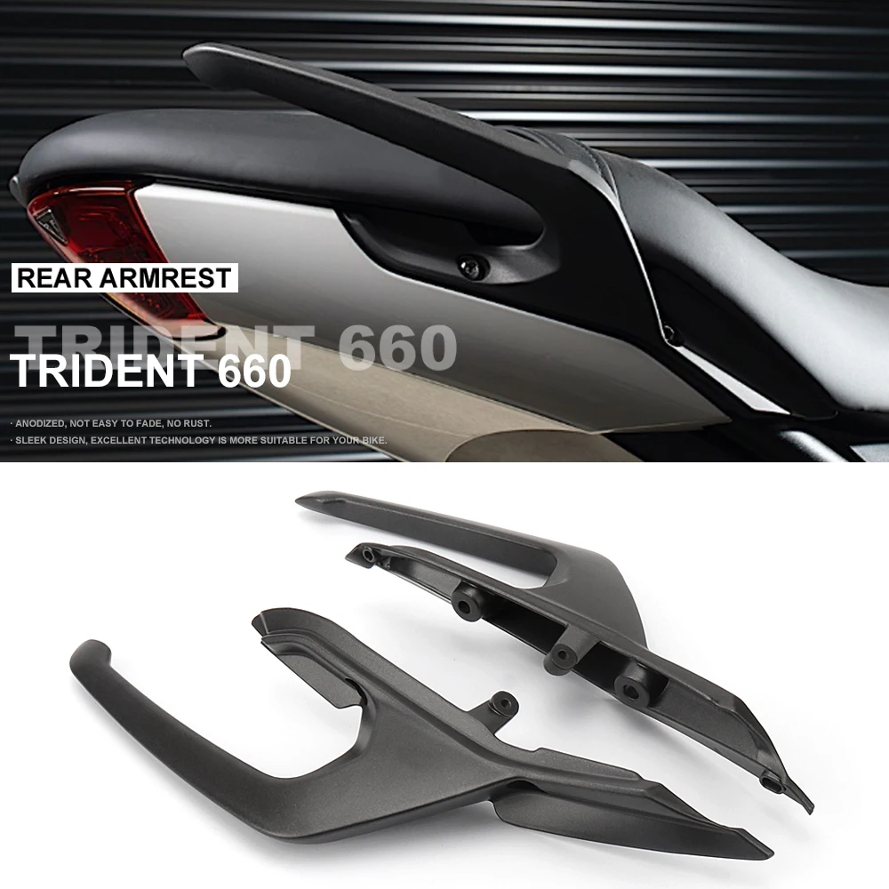 new Trident 660 2021 2022 2023 New Motorcycle Aluminum Rear Armrest Kit Pillion Passenger Handle Arm Rests For TRIDENT660