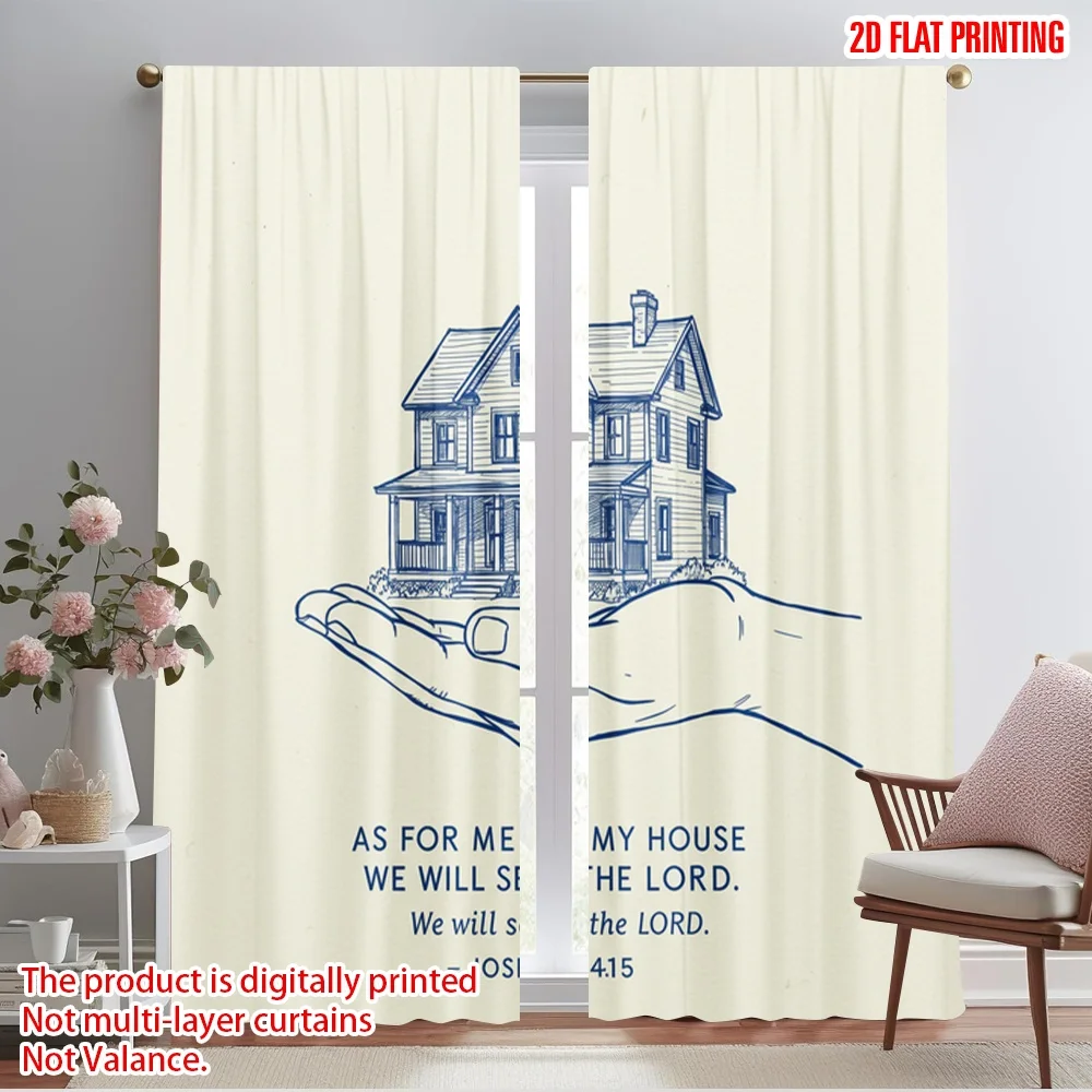 

2pcs 2D flat printing Window Treatment Curtains House Serve Lord Joshua_a Polyester Without Electricity 0 Perfect for