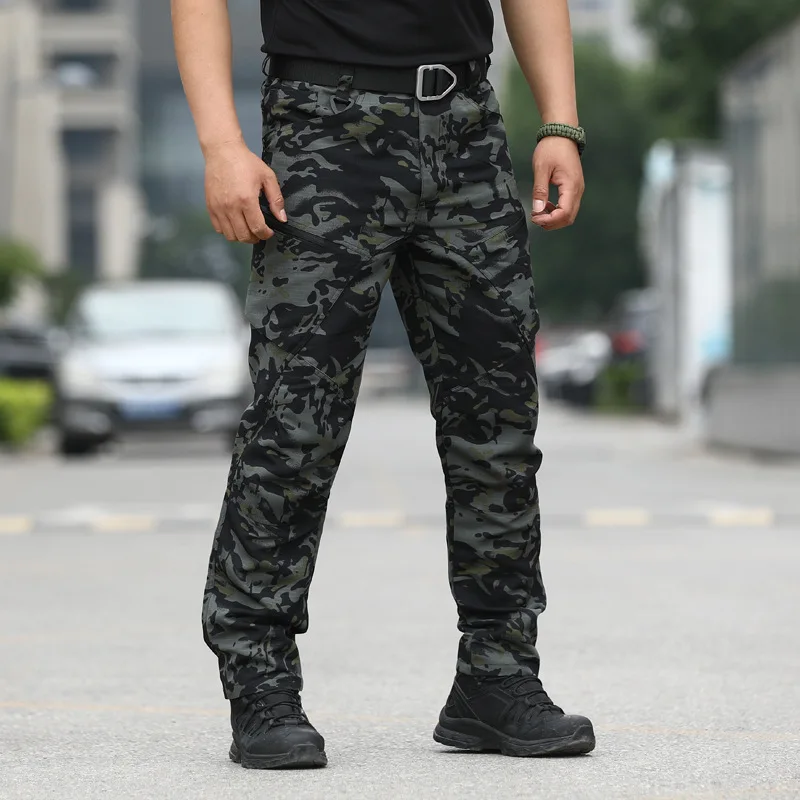 Mode Rits Grote Zak Militaire Fans Cargo Broek Heren Casual Vissen Waterdichte Broek Klassieke Leger Tactische Broek Voor Man