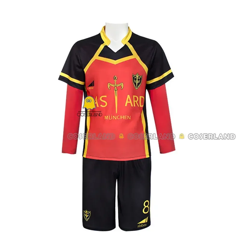 IN STOCK Anime Blue Lock Bastard Munchen Cosplay Costume Yoichi Isagi Red Uniform Ness Football Jersey Kaiser Kurona Men Boys