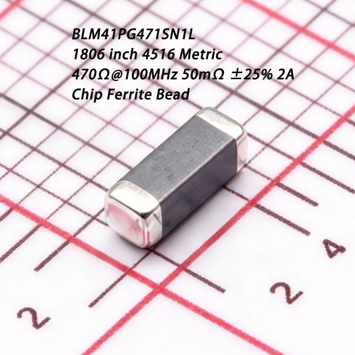 10PCS BLM41PG471SN1L 1806 inch 4516 Metric 470Ω@100MHz 50mΩ ohms ±25% 2A 0.05Ω ohms NEW Original Genuine Chip Ferrite Beads