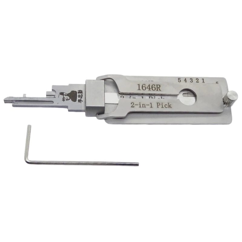 LISHI 1646R 2 in 1 Locksmith Tool Lock Pick & Decoder Flat Milling for American Mailbox Locks C9100 and Civilian Locks