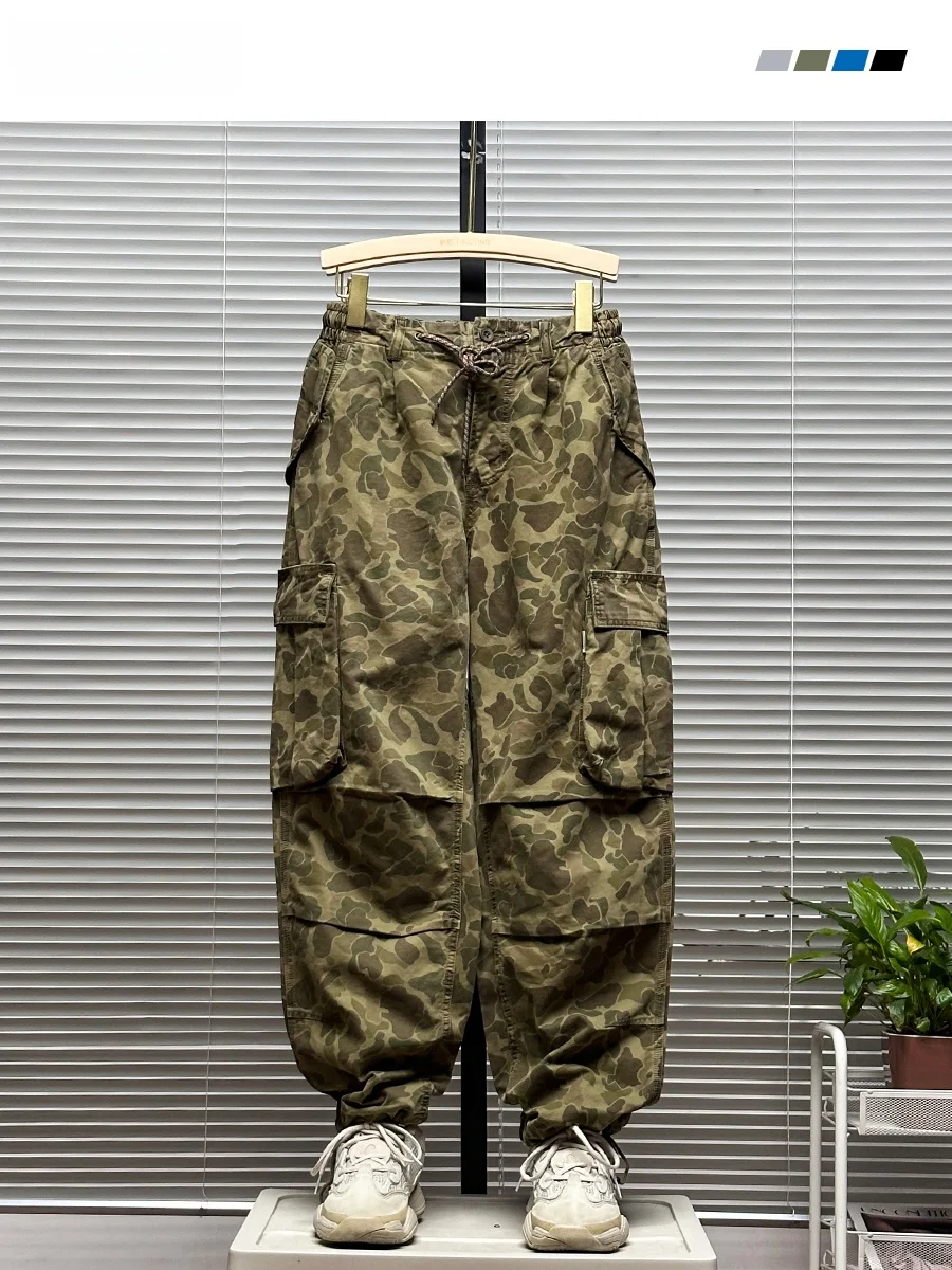

Japanese Sle y Camouflage Workwear Trousers with Large kets Relaxed Fit Cotton Casual Pants Umbrella Soldier Pants