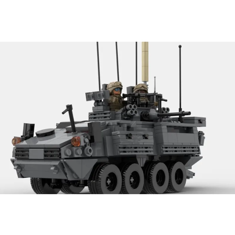 Vehículo blindado de infantería CA LAV militar moderno, bloques de construcción, vehículos soldado, Mini modelos de tanques 8X8, ladrillos del ejército, juguetes para niños