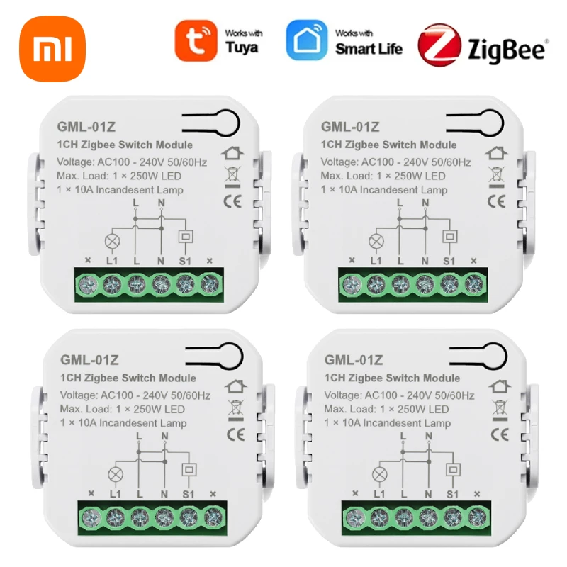 

Xiaomi Tuya ZigBee Smart Switch Module Power Monitor 2 Way Control Mini Smart Breaker Smart Life APP Control Via Alexa Google