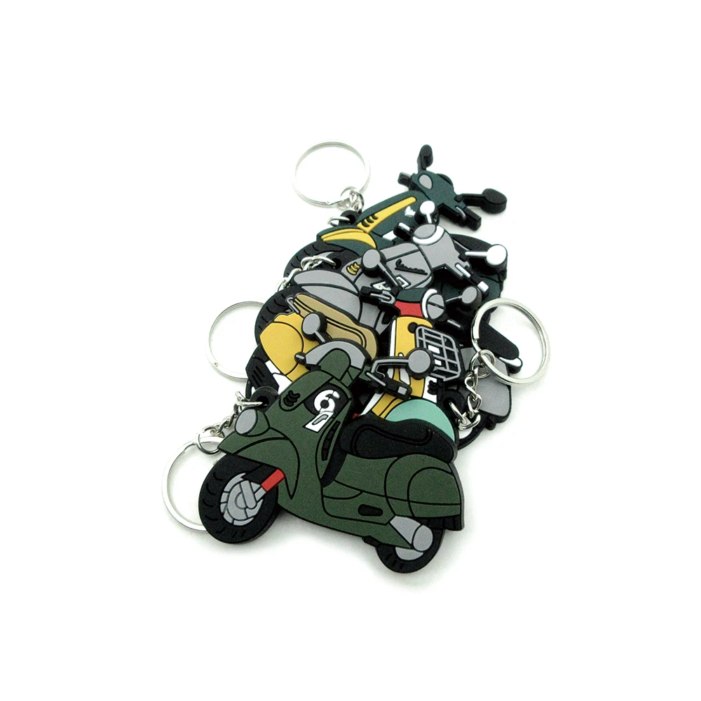 New Creative Rubber Motorcycle Model Keychain Key Ring For Piaggio Vespa Scooter Accessories Sprint Primavera 50 150 150S GTS300