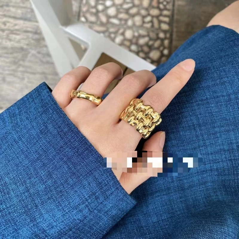 

Korean Woven Open Ring Women's Instagram Trendy and Cold Fashion Internet Celebrity Fashion European and American Crowd Design