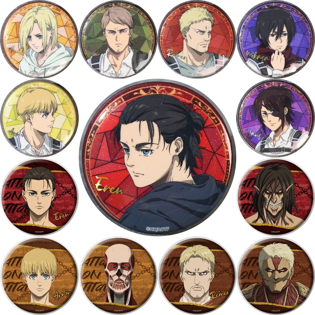 58 مللي متر أنيمي هجوم على تيتان إرين جايجر ميكاسا · أكرمان ساشا براوس تأثيري حلي شارة دبوس SPTE صفيح بروش ﻿   الدعامة جيلف