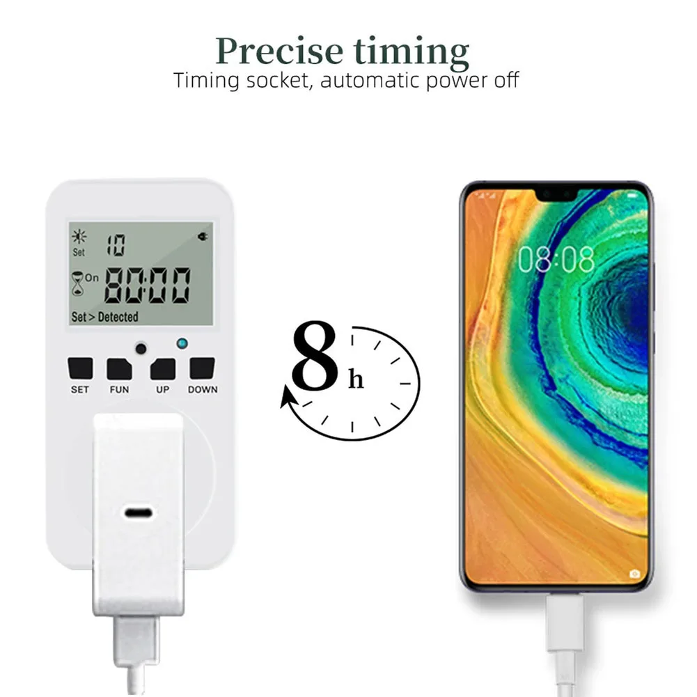 Interruptor programable de ciclo, interruptor de salida programable, amplia gama de usos, batería de respaldo recargable 82x65x104mm