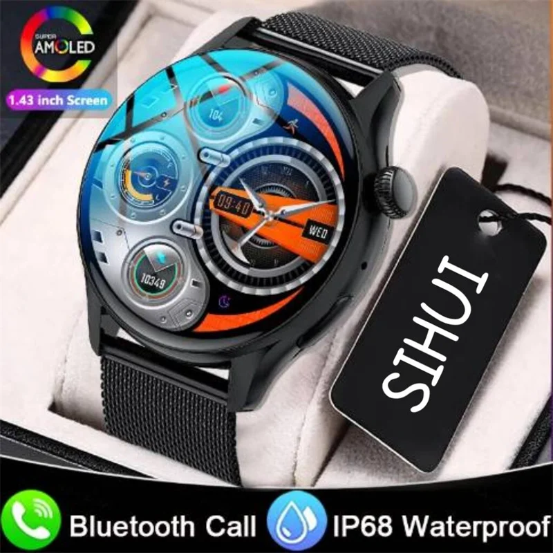 

2024 New Smart Watch Men AMOLED Screen Full Touch IP68 Waterproof Bluetooth Call Sport Fitness Watch For Android ios Women's Men