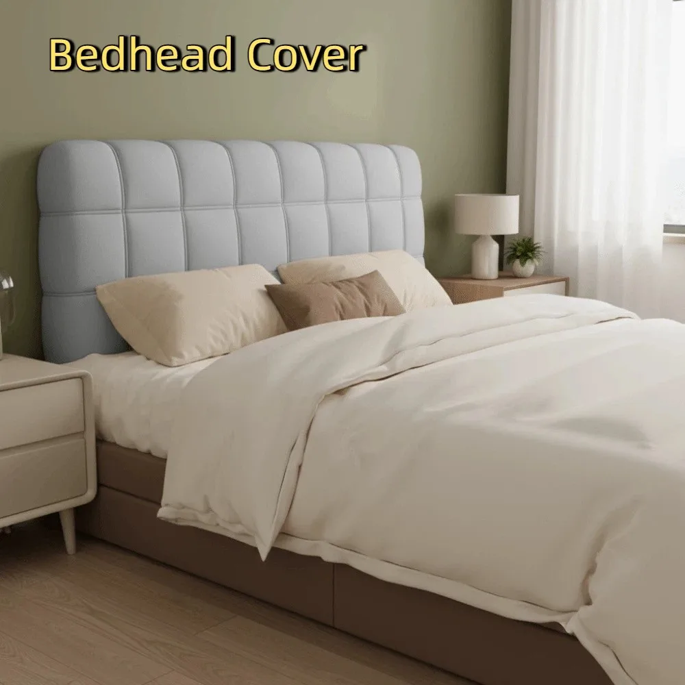 Practical Thickened Bedhead Cover Soft Checkered Headboard Cover All-inclusive Washable Bed Back Dust Protector Home Decor