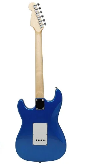 39 Inch Solid Body Electric Guitar Beginner Kit, Blue HSS Pick Up, Full Size, with Amplifier, Bag, Digital Tuner,String, Cable