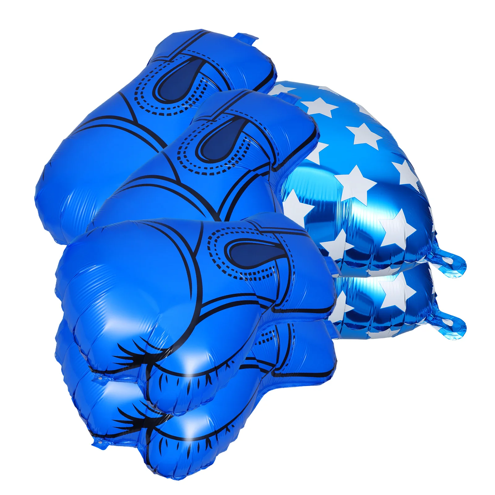 

4pcs Boxing Glove Balloons Aluminum Foil Long Lasting Inflatable For Boys Birthday Wrestling Theme Events Indoor Outdoor
