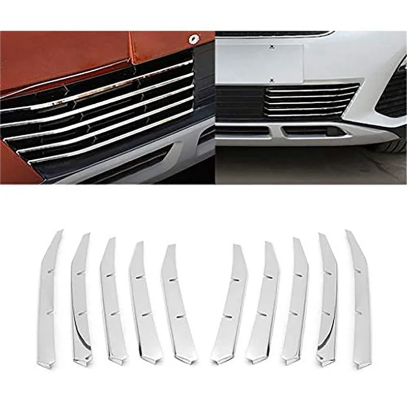 26PCS Front Bottom Grille Grill Cover + Fog Light Mouldings Grille Trim for Peugeot 3008 GT 2017-2020 5008 GT 2017-2020