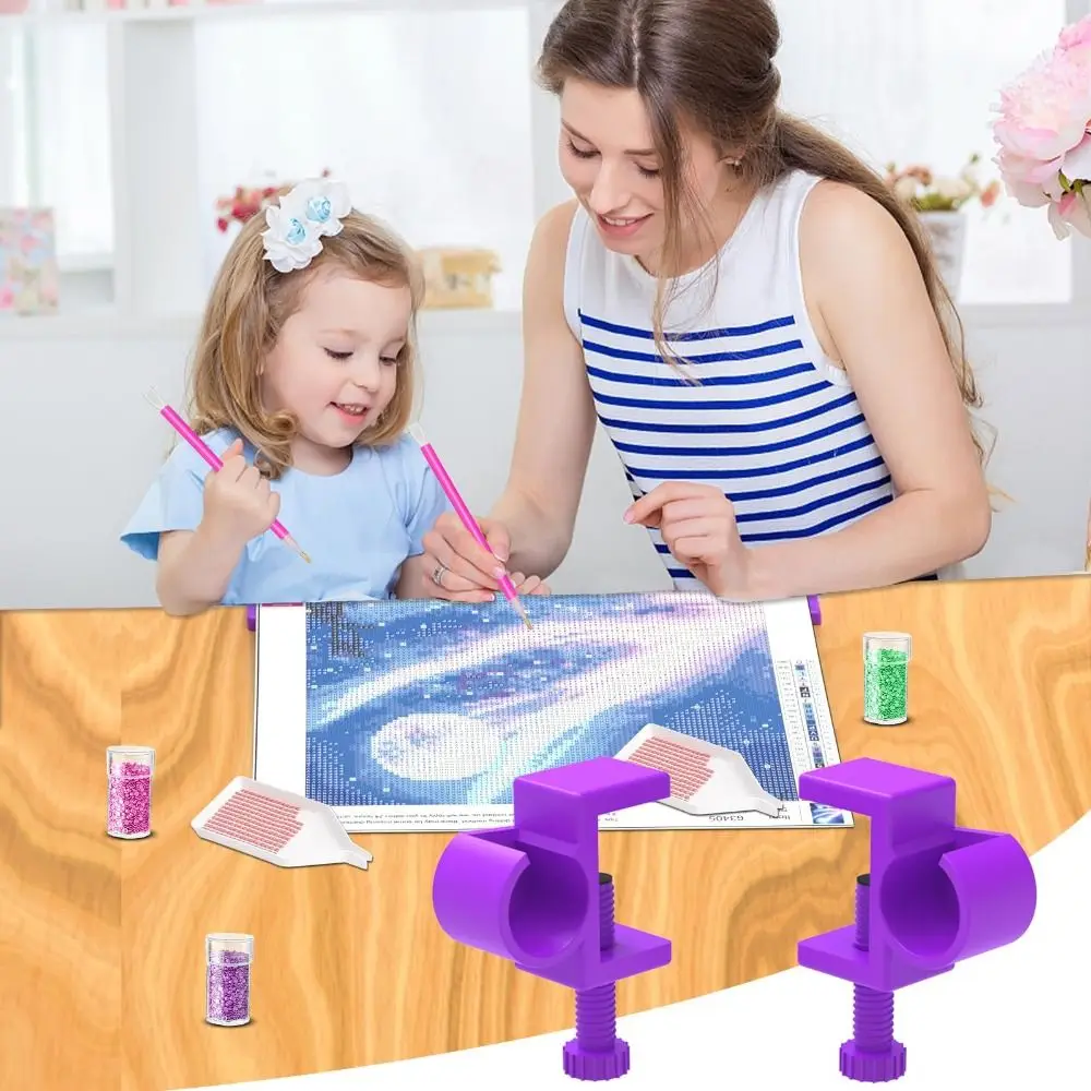 أدوات تنظيم الماس اللوحة قماش الجدول المشبك إبقاء القماش في تحقق DIY الحرف الماس اللوحة التمرير حامل L-شكل