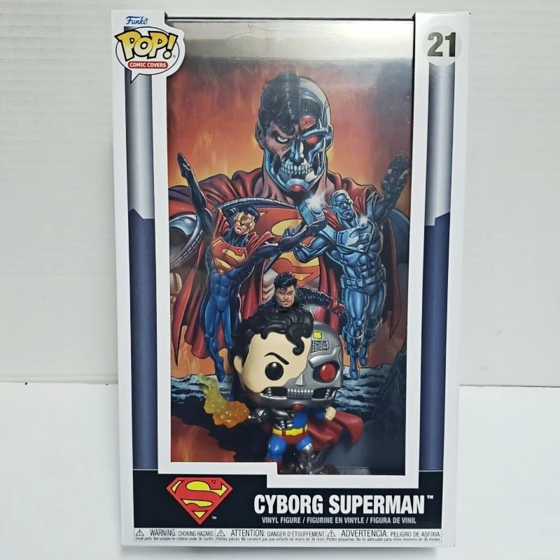 Funko Pop Original Comic-Cover DC Cyborg Superman # 21 Vinyl-Figuren DC Comics Sammlerstück Modell Desktop-Ornament Geschenk für DC-Fans