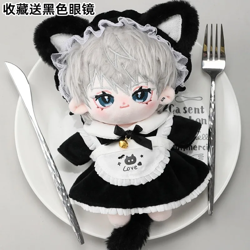 

Bow Skirt Maid Dress Cat Tail for 20cm Idol Cotton Mini Star Doll Clothing Plush Doll Cosplay Outfit Suit DIY Dolls Accessories
