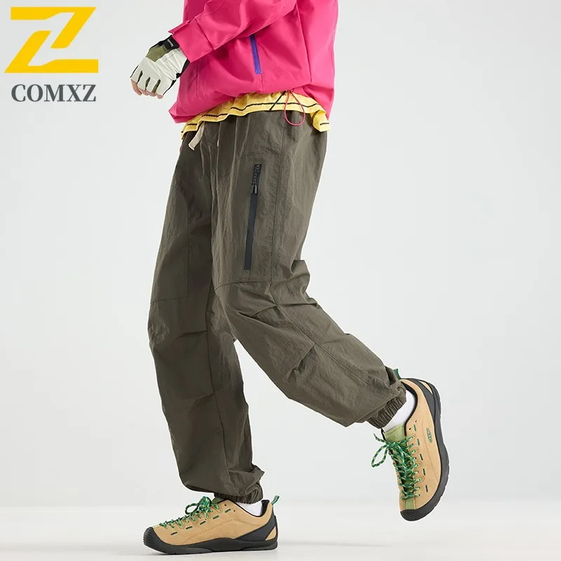 

COMXZ мужские походные брюки весна-лето быстросохнущие трансформируемые легкие эластичные водонепроницаемые брюки с несколькими карманами для занятий спортом на открытом воздухе треккинговые