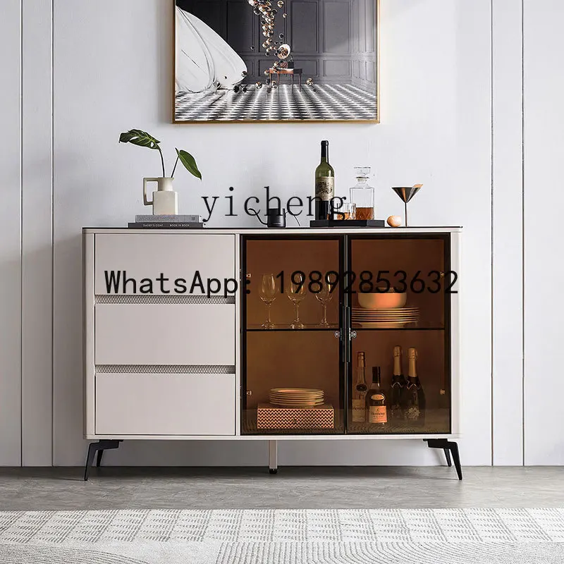 rock slab dining side cabinet light luxury kitchen storage cabinet restaurant storage cabinet living room decoration