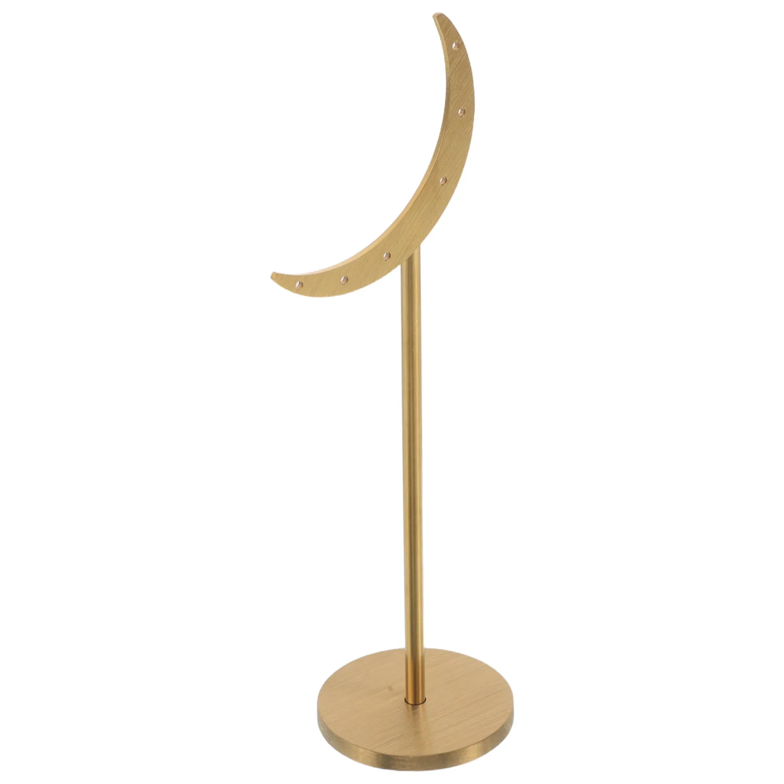 

Moon Shaped Metal Earring Stand Jewelry Display Holder Round Base Sturdy Organizer for Retail Home Dresser Accessory Display