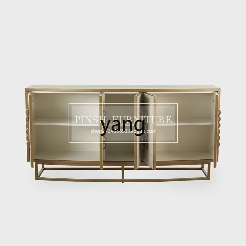 LTT  Living Room Decoration Retro Distressed Curved Dining Side Locker