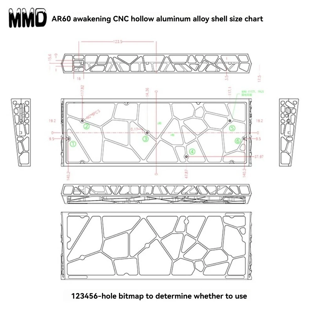 MMD AR60 Kerangka Keyboard Mekanis Cangkang Casing Aloi Aluminium Sakelar Magnetik Wooting 60he Rakka Kit Keyboard Kustom