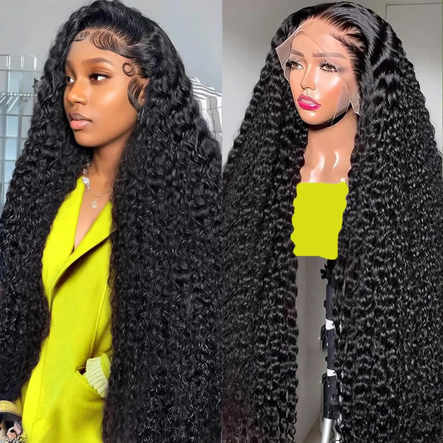 

Парик из натуральных волос 13x6 Deep Wave, 13x4 360 HD, с прозрачной кружевной передней частью, предварительно прорезанный, бразильский, для чернокожих женщин