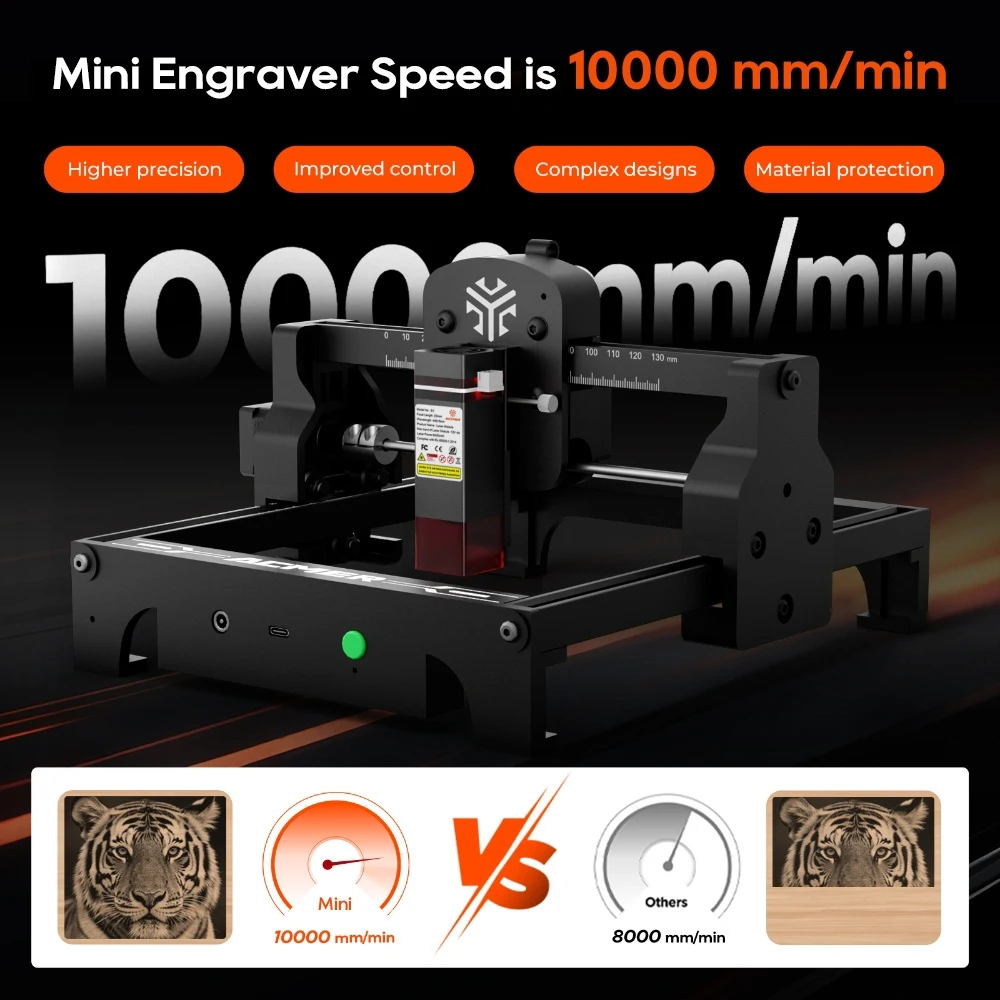 ACMER Mini 2.5/3.5W Laser Engraver Woodworking Work Tool Portable Laser Engraving Machine Crave Wood leather Acrylic Beginner