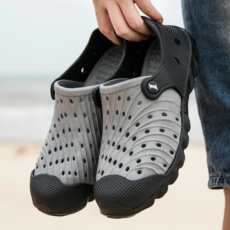 Sandales décontractées imperméables pour hommes, chaussures d'eau de plage plates, chaussures de plein air à enfiler, haute qualité, offre spéciale, quatre saisons