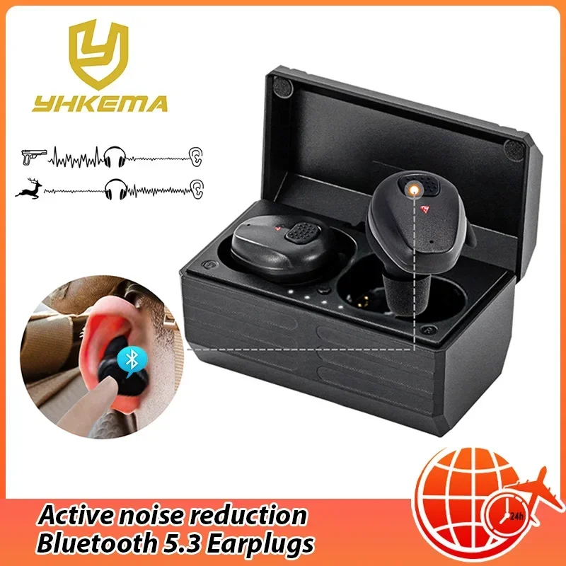 YHKEMA EB10 2024 New Bluetooth Earbuds Outdoor Hunting Shooting Earbuds Tactical Headset Electronic Hearing Protection NRR27dB