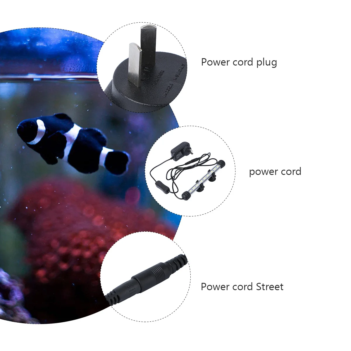 

1Pcs LED Aquarium Landscape Lamp Fish Tank Light Full Aquatic Plant Waterproof Lighting 19cm Au Plug White