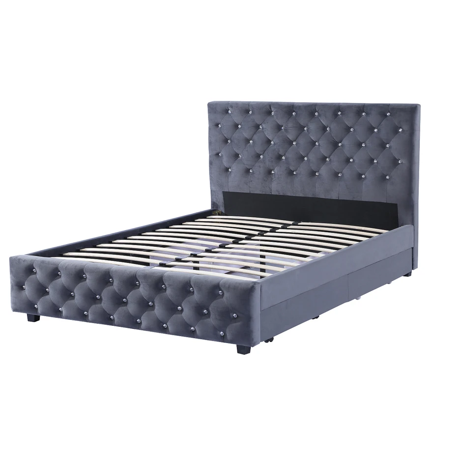 Letto imbottito moderno e semplice di nuovo stile con contenitore