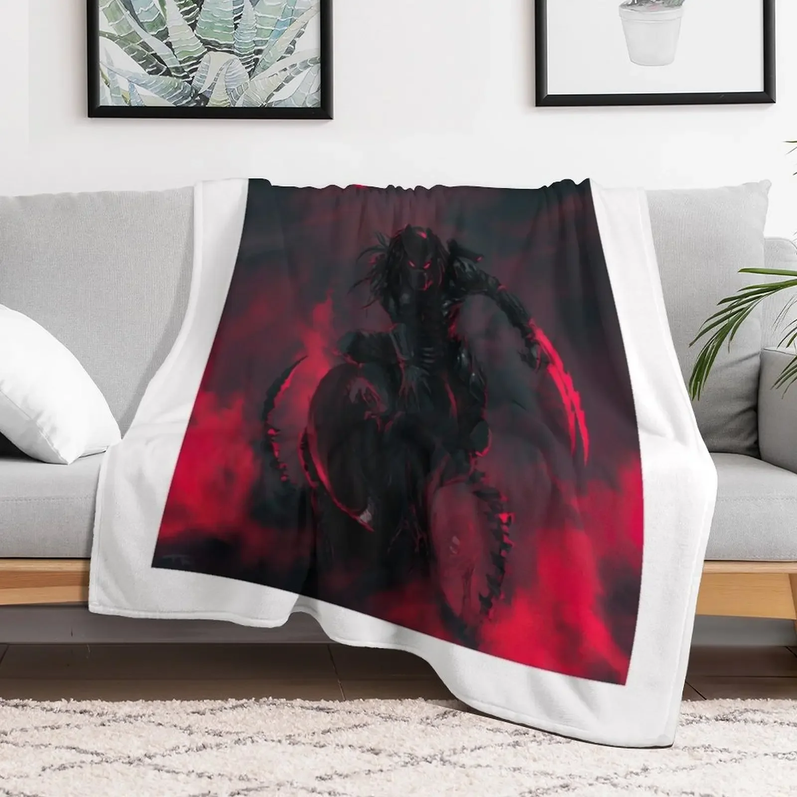 Predator vs Aliens Throw Blanket Soft Plaid Weighted Personalized Gift Flannel Fabric Blankets