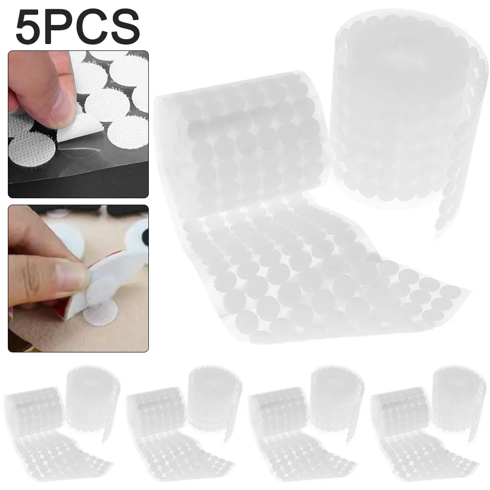 

5000 Pairs Double-sided Adhesive Fastener Tape Hooks Loops Disks White 15mm